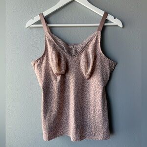 Ruby Ribbon Pink Grey Spotted Sphinx Leopard Lvl 5 Support Diva Lace Cami sz 42